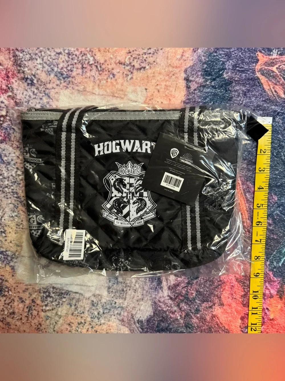 💜 Hogwarts Black Mini Quilted Tote Bag - Officially Licensed - NWT